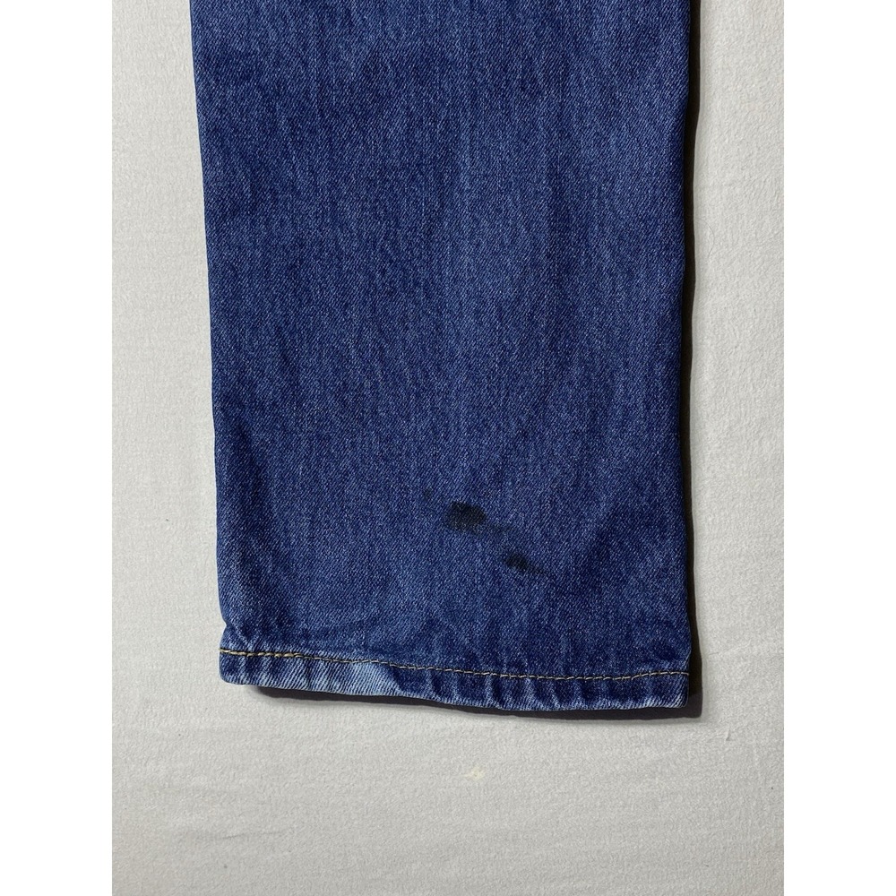 Levis 505 Jeans Mens 32x32 Regular Fit Straight Leg Blue Denim Distressed - Picture 12 of 14